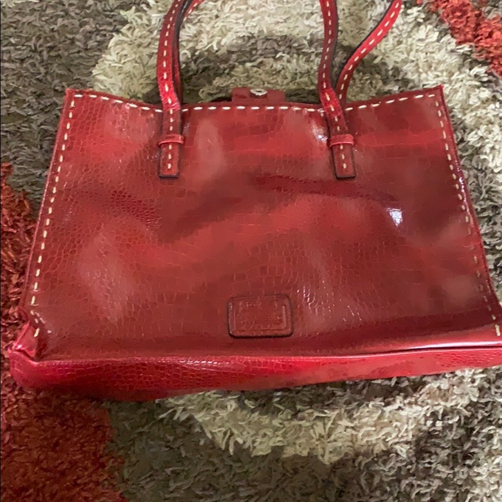 totes snake skin red leather purse